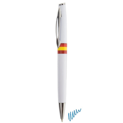 Bolígrafo Nacional Metal Plástico Blanco Bandera España