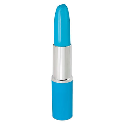 Blauer Stift in Lippenstiftform