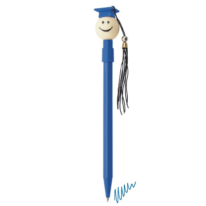 Blauer Kugelschreiber mit Abschlussfigur