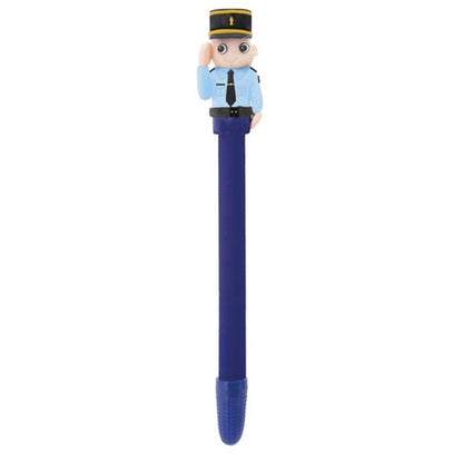 Bolígrafo Artesanal Figura Policía Azul