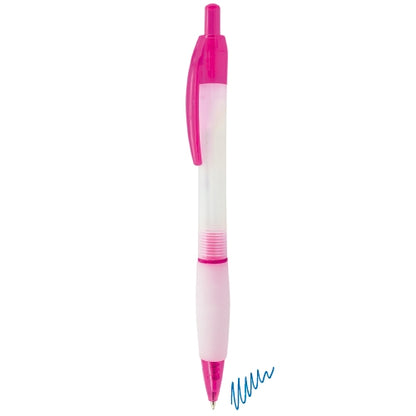 Stylo bille fuchsia encre bleue