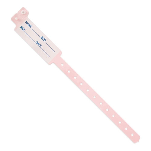 Bracelet d'enregistrement de naissance rose (paquet de 100)
