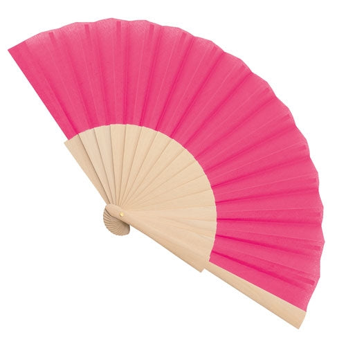 Abanico Madera Rosa Fucsia
