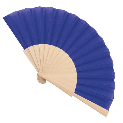 Abanico Madera 16 Varillas Azul