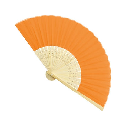 Abanico De Bambu Naranja
