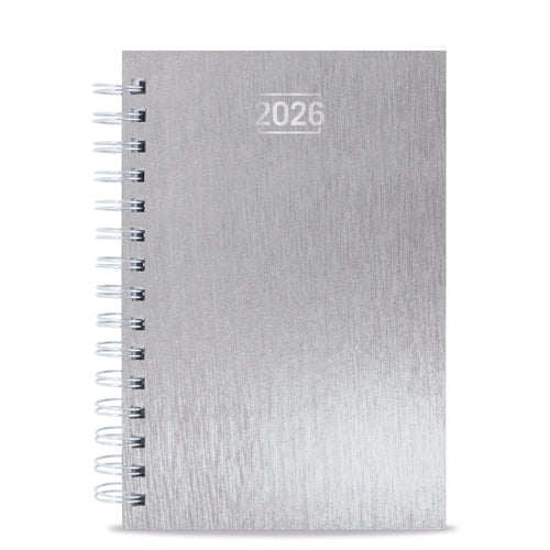 Agenda avec anneau métallique argenté Raki
