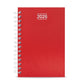 Agenda de Anillas Metalizada Rojo