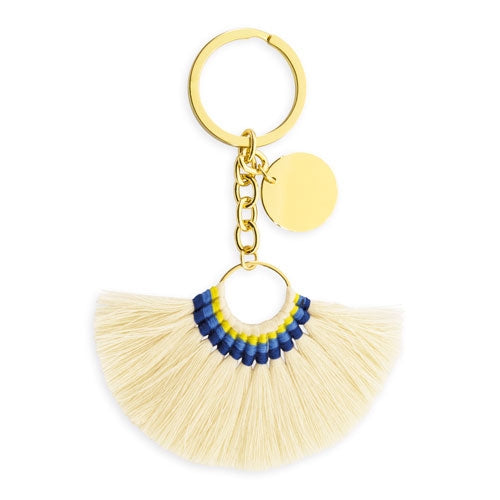 Porte-clés ethnique crème