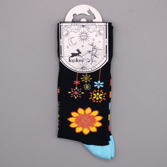 Hop Hare Socken (41-46) - Mandala Blumen - Mit Dose