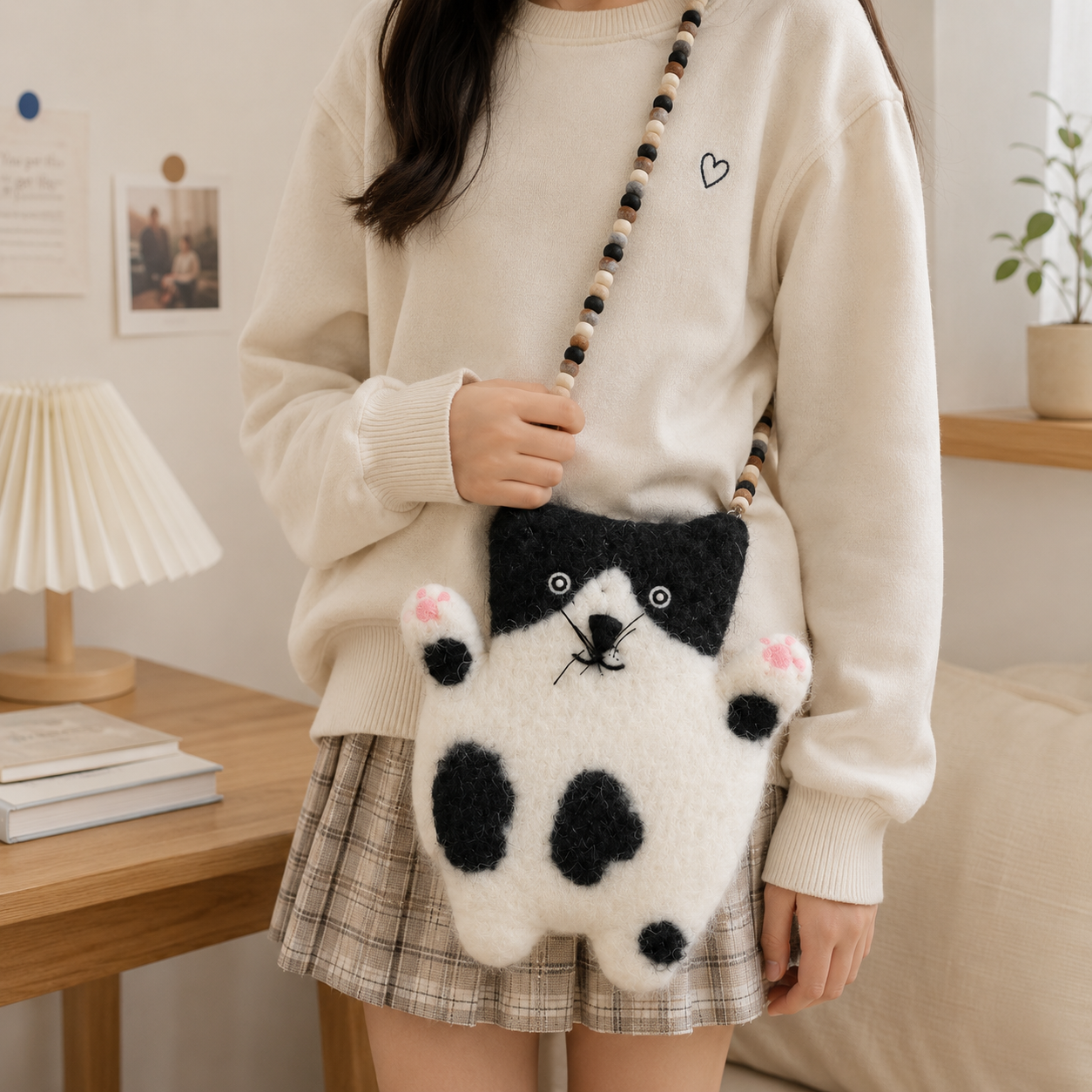 Stacy el bolso de fieltro Flat Cat