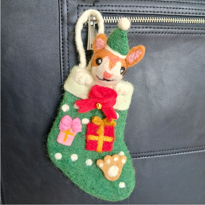 Calcetines navideños de fieltro para mascotas - Selección mixta