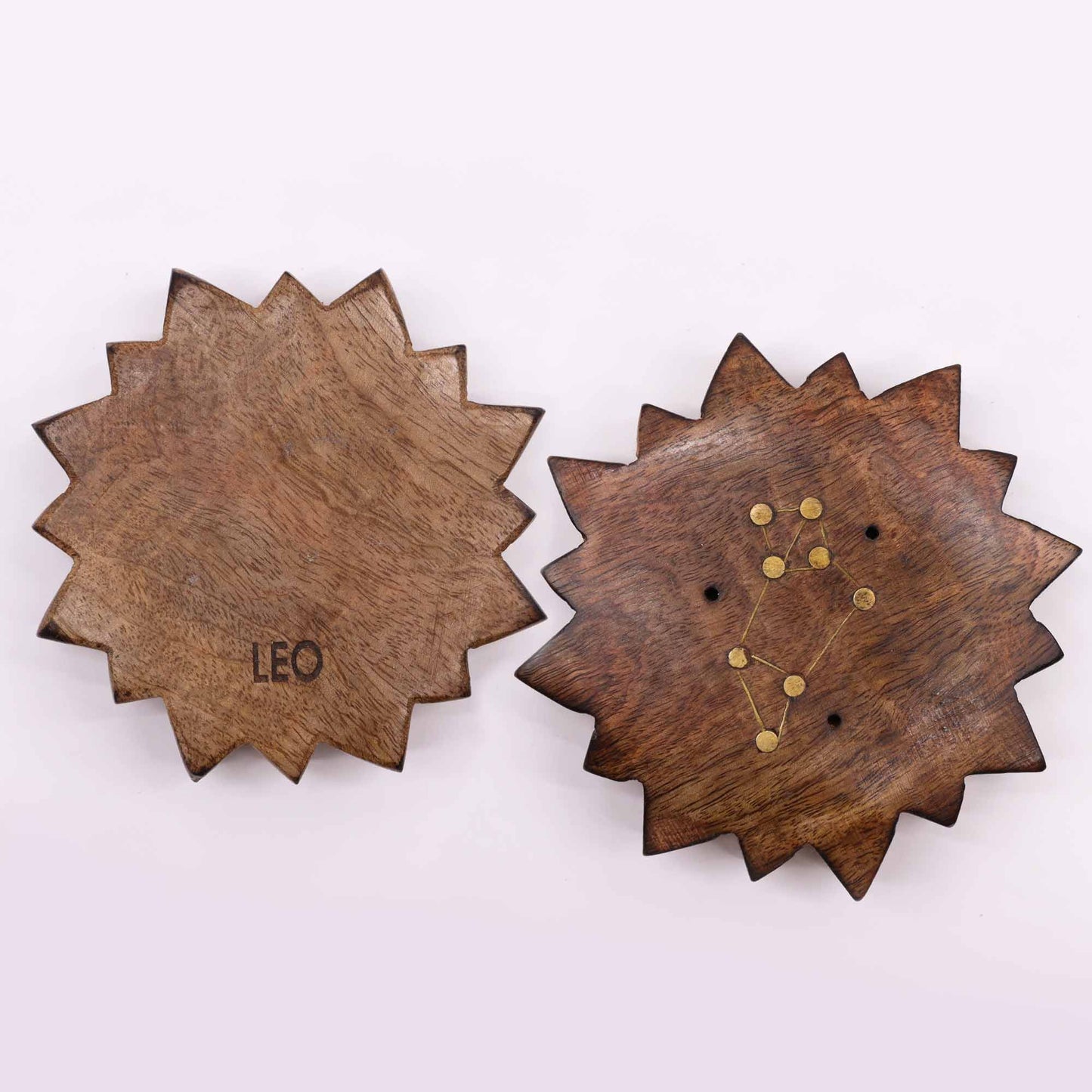 Räuchergefäß mit graviertem Sternzeichen aus Messing – Sonne