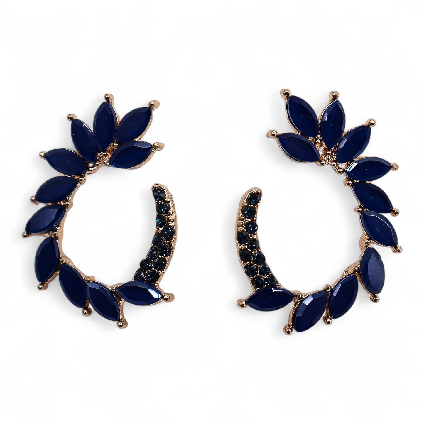 Azul Real - Vidrio Vintage - Aro - Pendientes