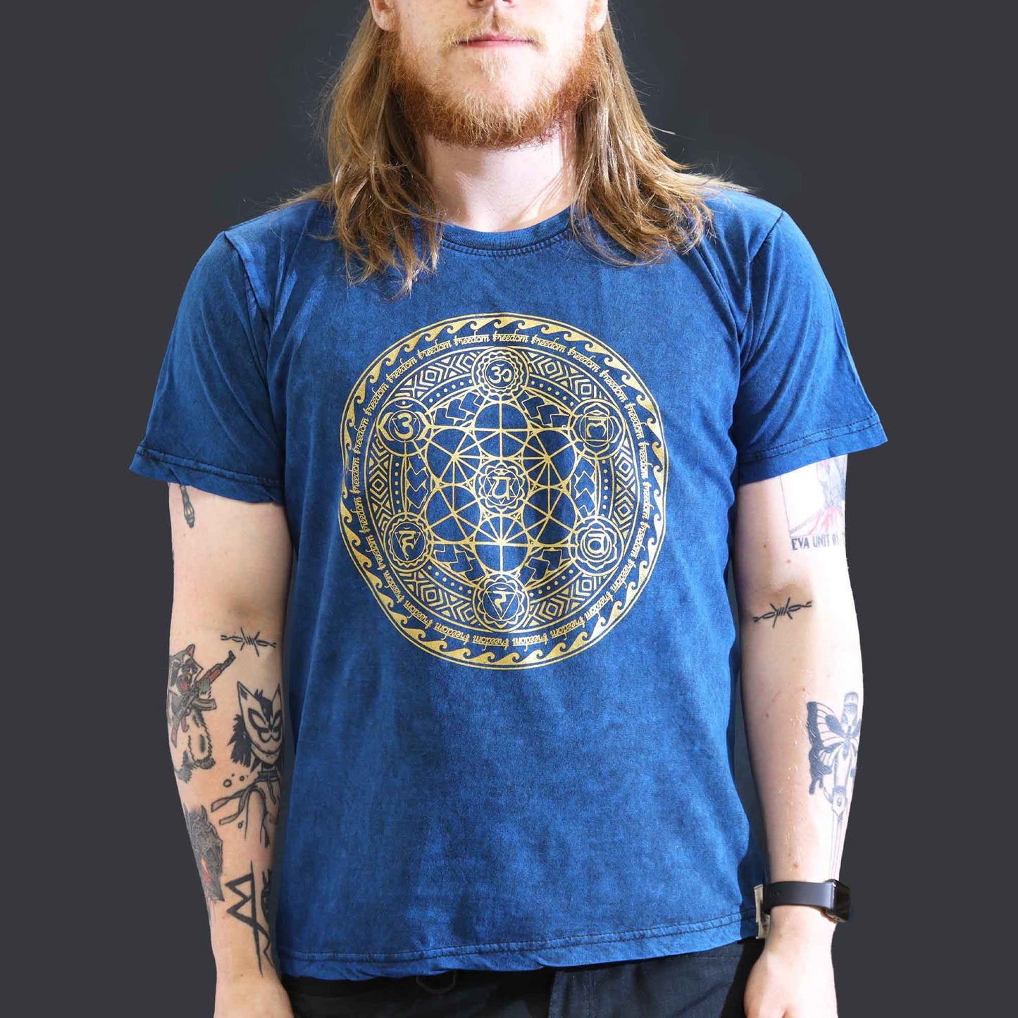 Nomad Sari Kleines T-Shirt – Chakra – Blau