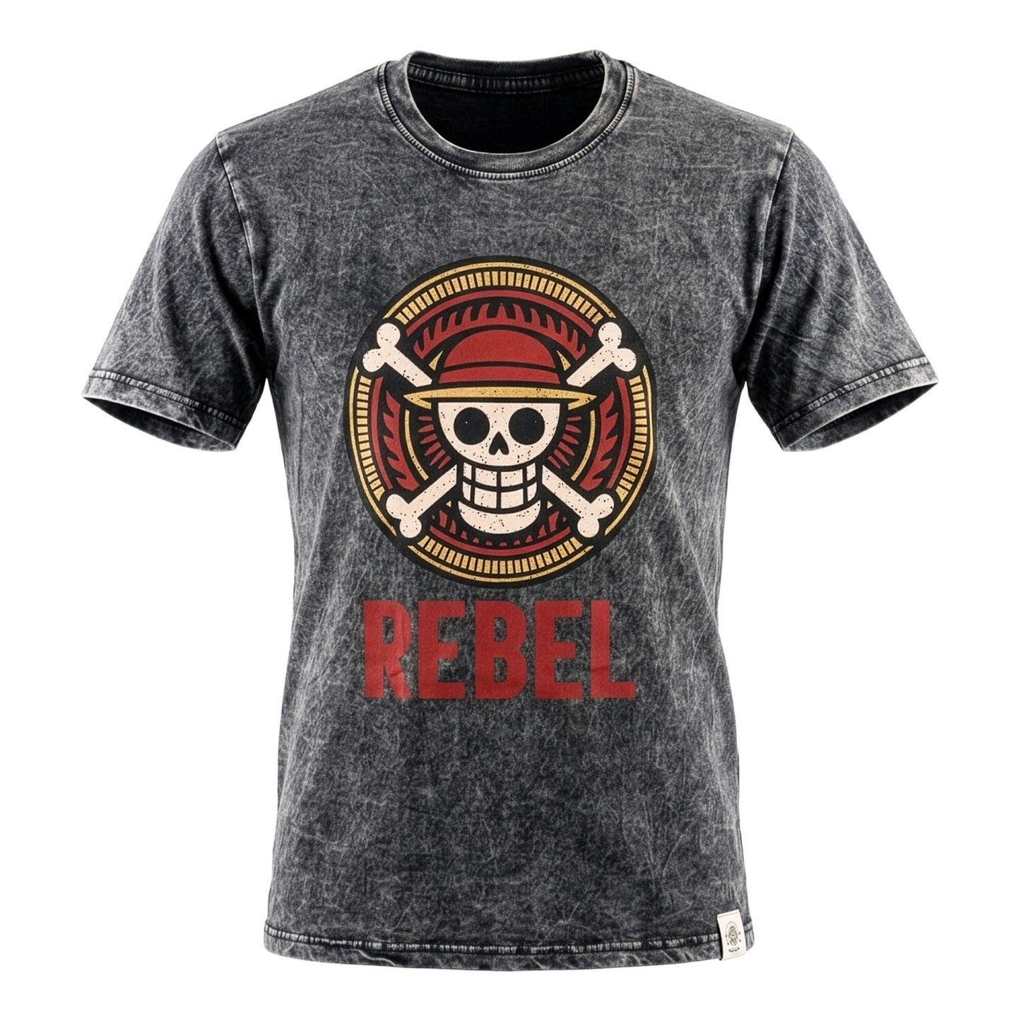Nomad Sari Camiseta de algodón lavado a la piedra - Rebel - Carbón - Mediano