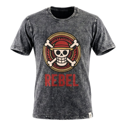 Nomad Sari Camiseta de algodón lavado a la piedra - Rebel - Carbón - Mediano