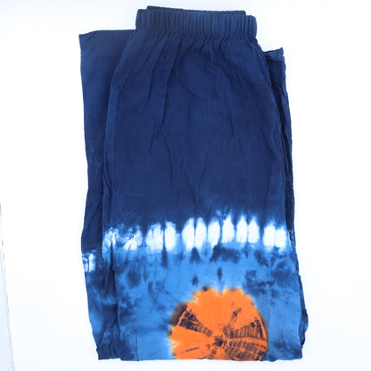 Loungehose im japanischen Stil – Türkis und Orange – L