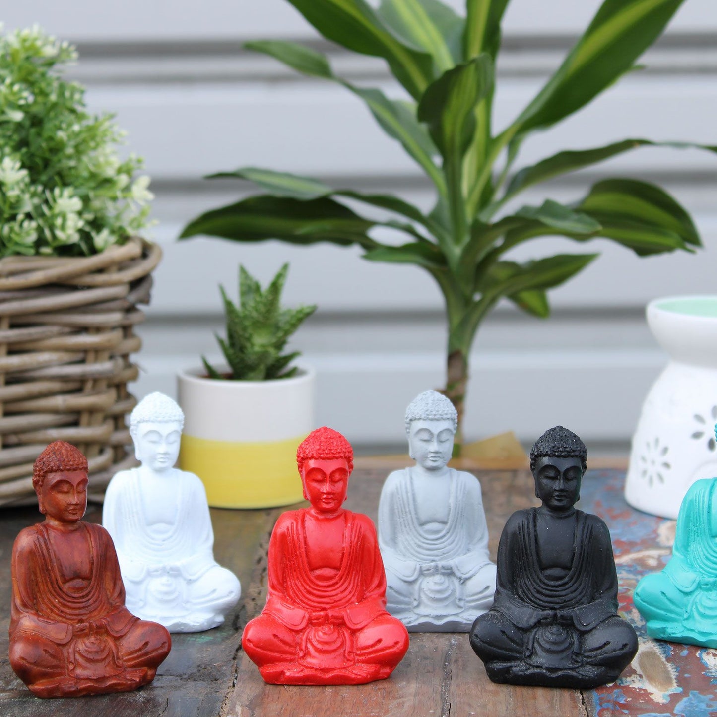 6 x Mini Buddha Mate (verschiedene Farben)