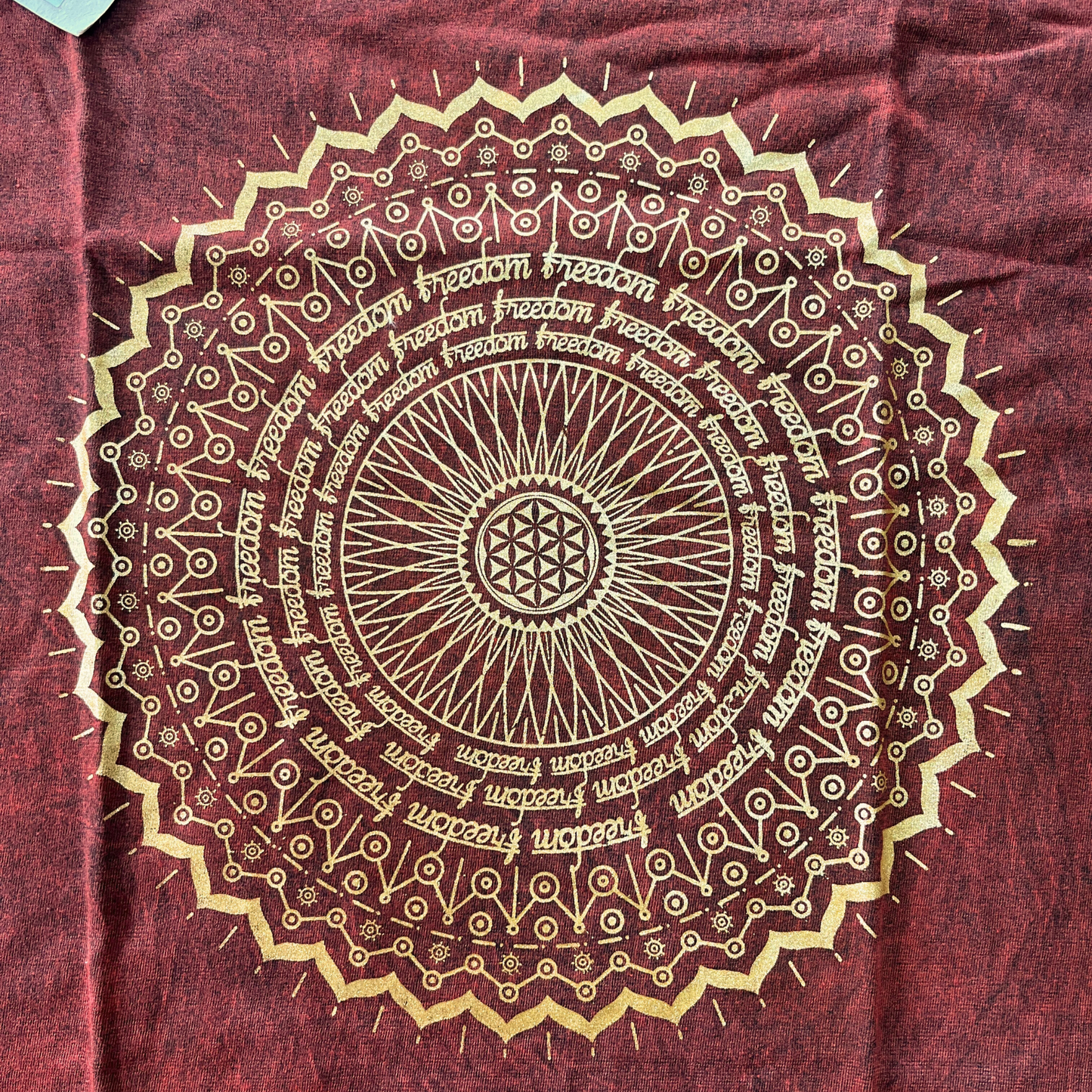 Extra großes Nomad Sari T-Shirt – Mandala – Kastanienbraun