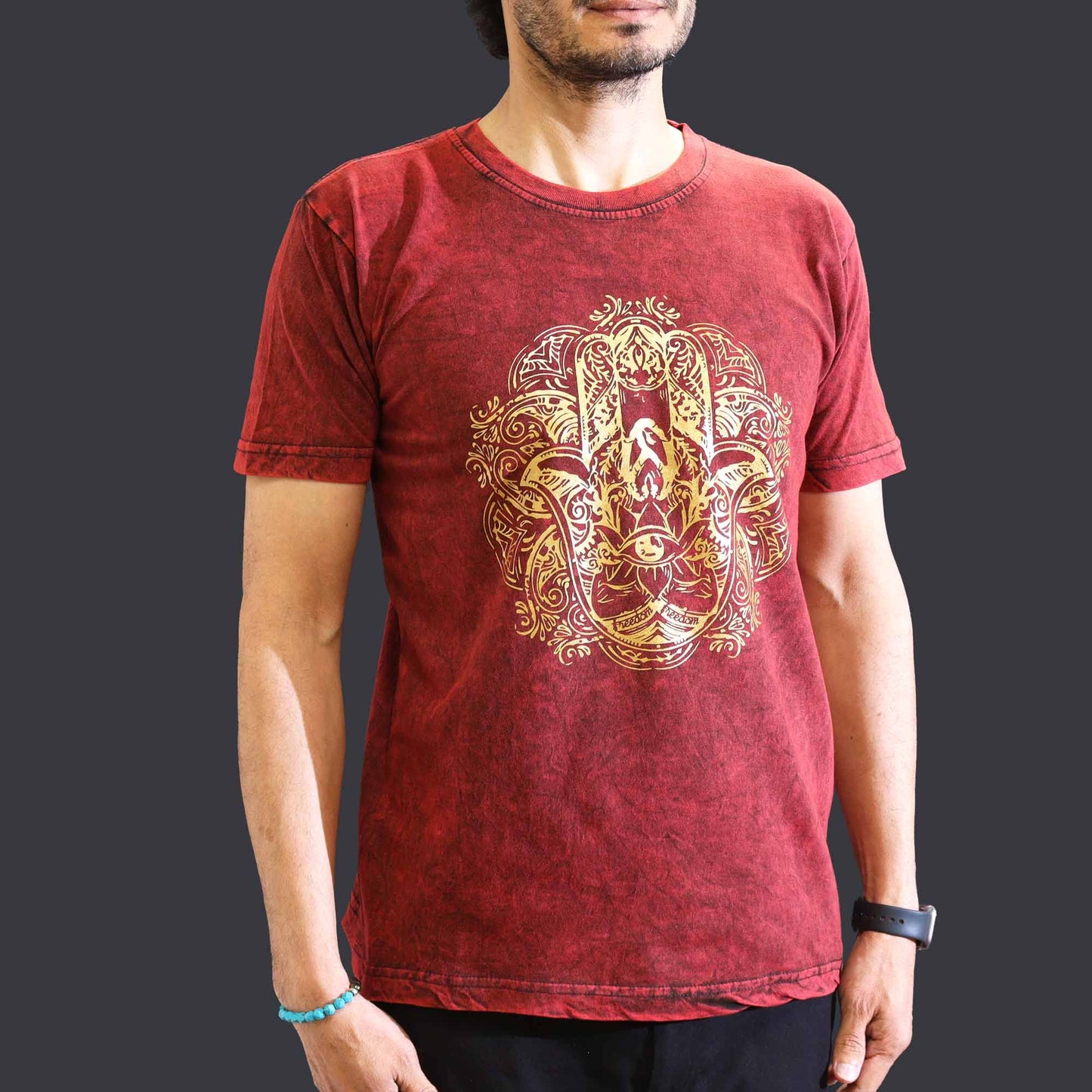 Nomad Sari Medium T-Shirt – Hamsa – Kastanienbraun