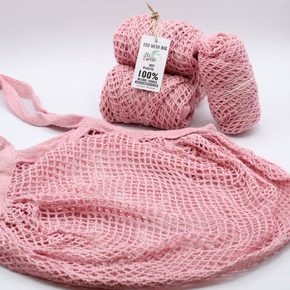 Bolsa de Malla de Algodón Puro - Rosa