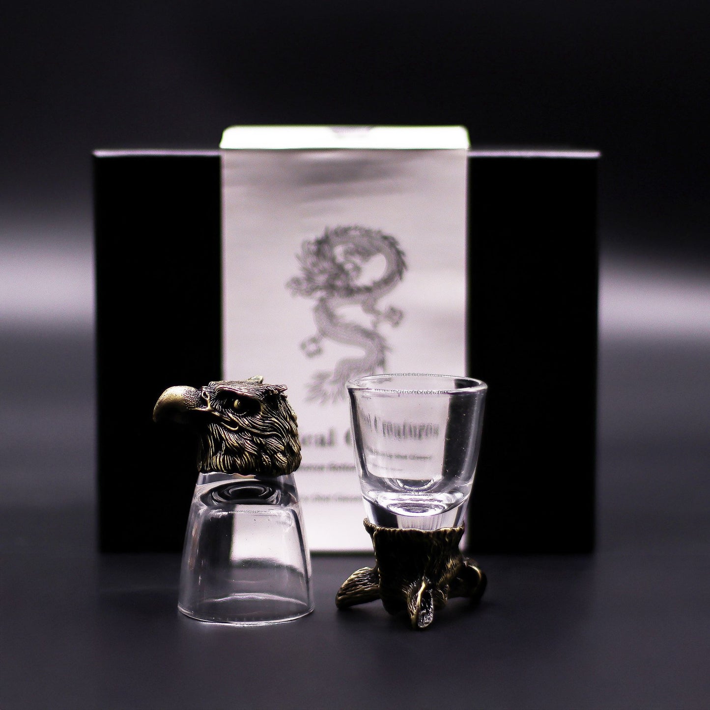 Geschenkset mit 6 Schnapsgläsern (50 ml) - Wild Forest Creatures - Antik Bronze