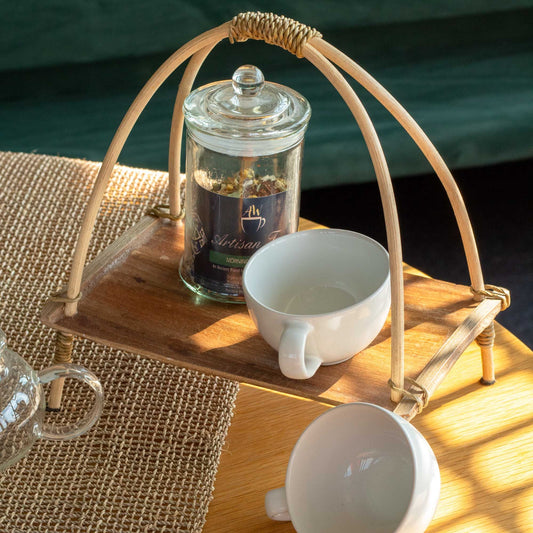 Teehalter aus Kokosnussblättern – Natur