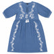 Nomad Sari On the Med Collection - Vestido - Azul oscuro con bordado y borlas (L-XL)