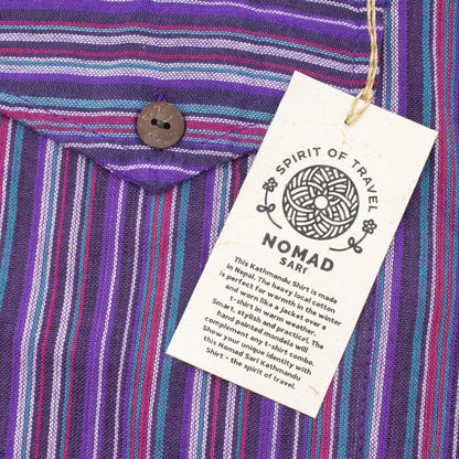 Nomad Sari Camisa de Abuelo - Negro Púrpura - Grande