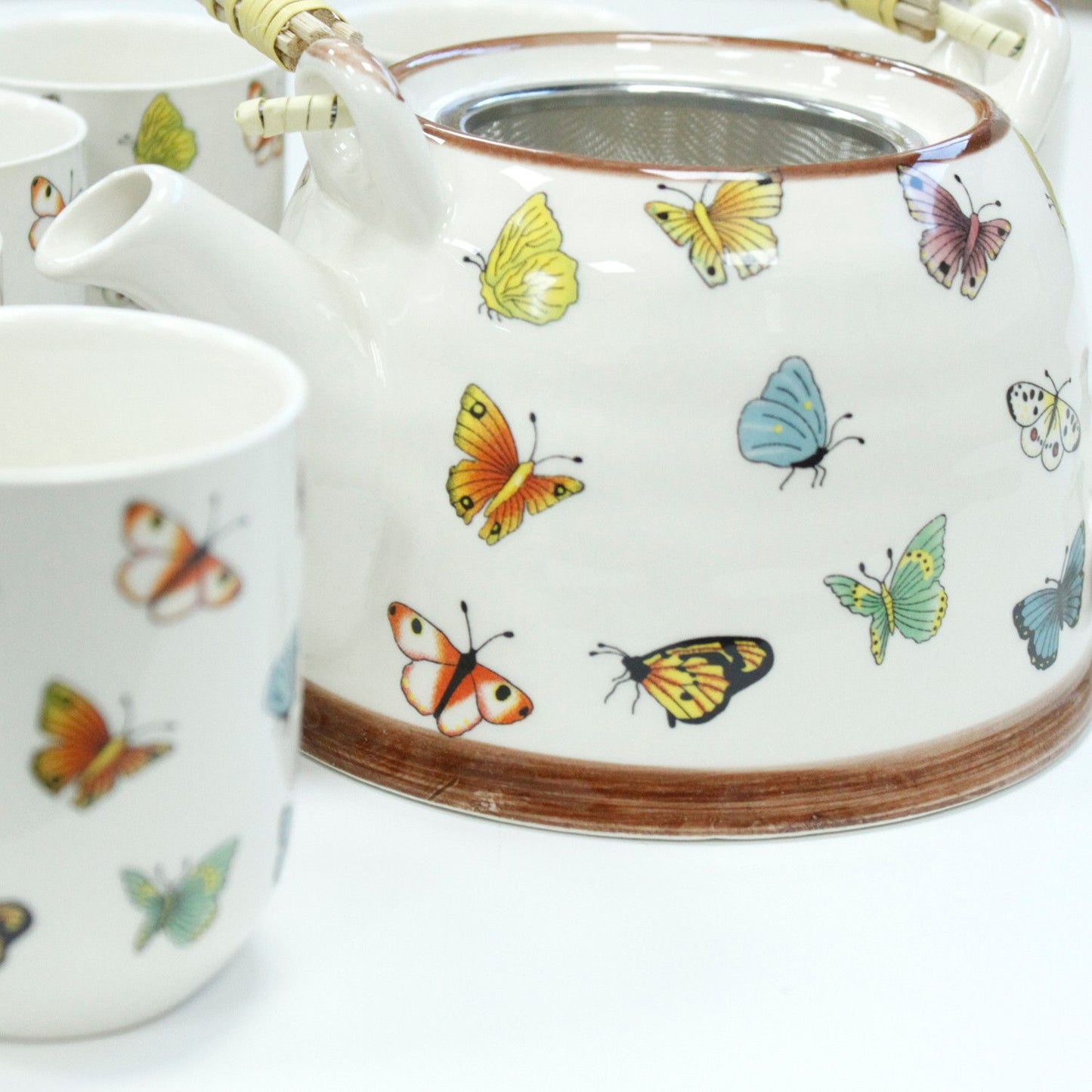 Set Tetera Cerámica Mariposas