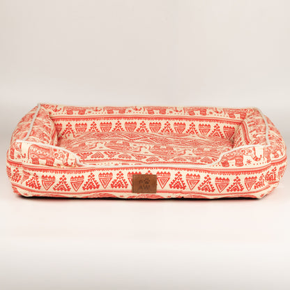 PAW Bed – Lucky Elephant – Rojo – 60 × 50 × 14cm