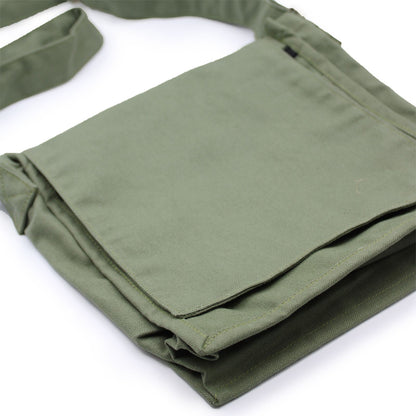 Bolso mensajero de lona de algodón - azul marino