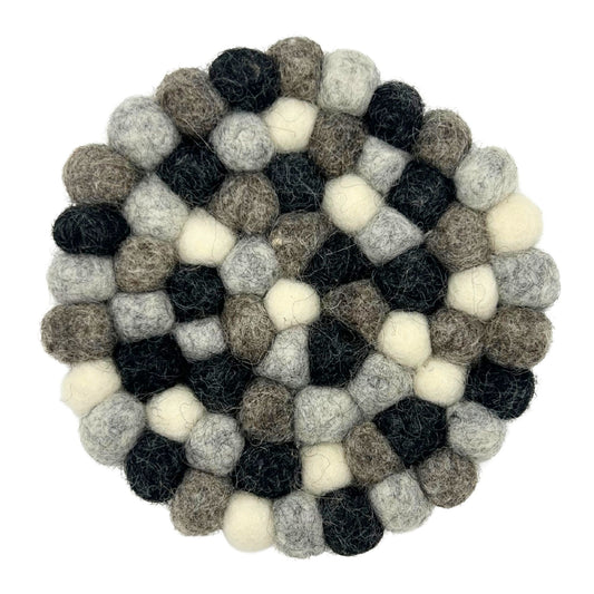 Posavasos redondos de fieltro de 10 cm, color gris multicolor (juego de 4)