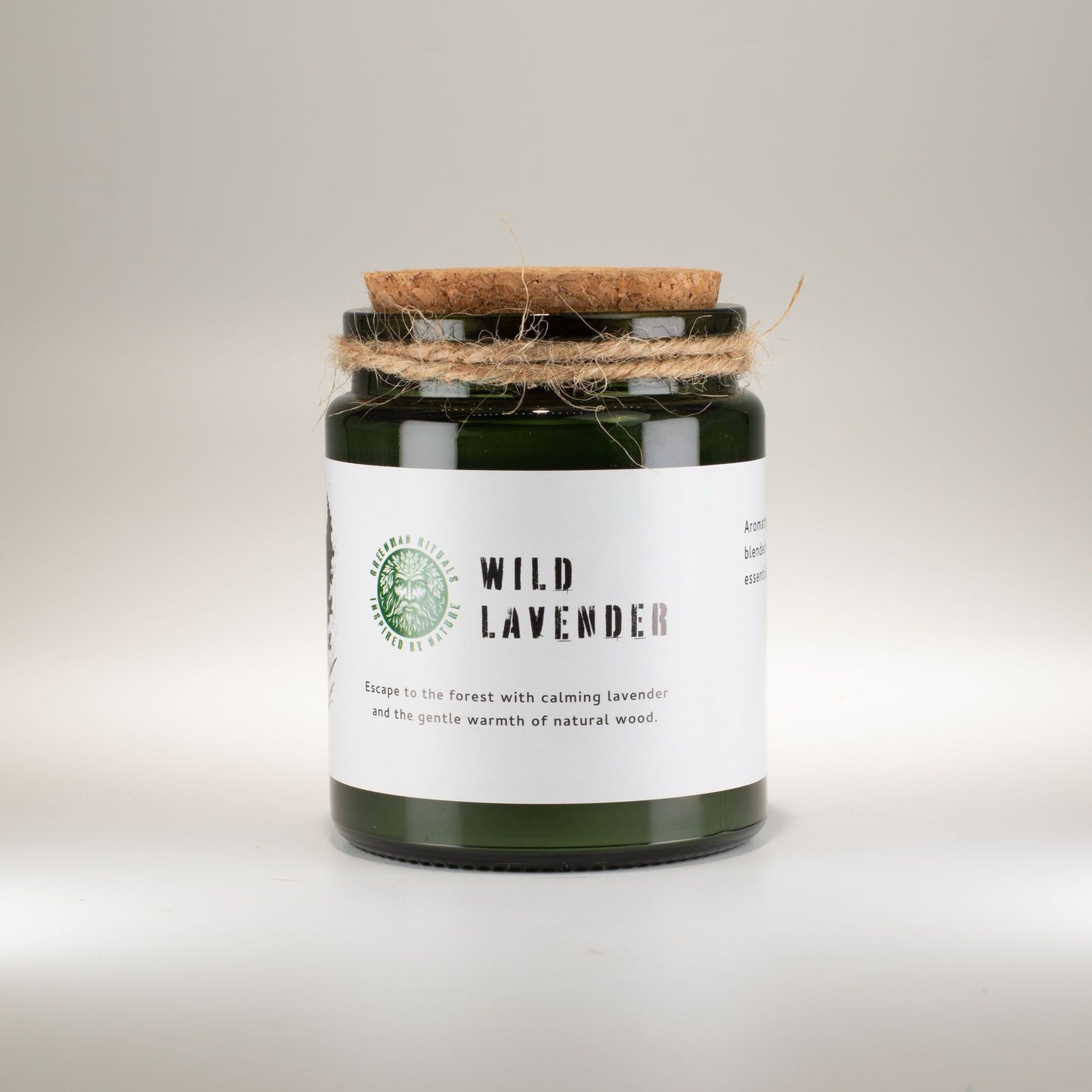 Greenman Woodwick Sojawachs-Kerze - Wilder Lavendel