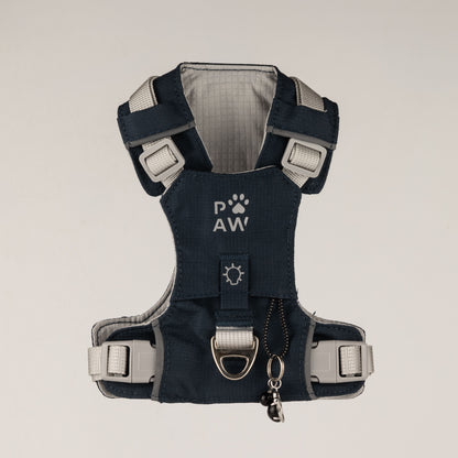 PAW - XS (2-4 kg) Arnés de paso para perros Guardian con malla reflectante - Rock Grey - Black Obsidian Charm