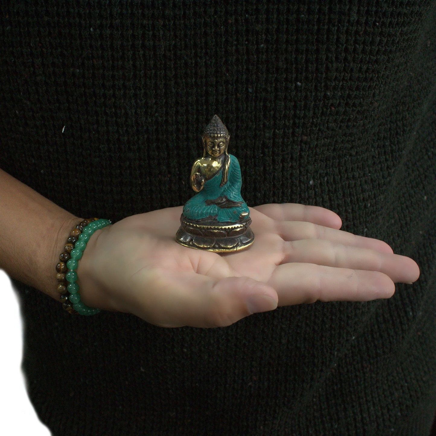 Mini Bouddha assis avec la main levée