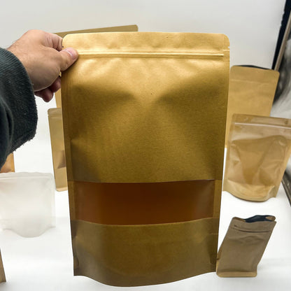 10 x Bolsas kraft con ventana 10x20m