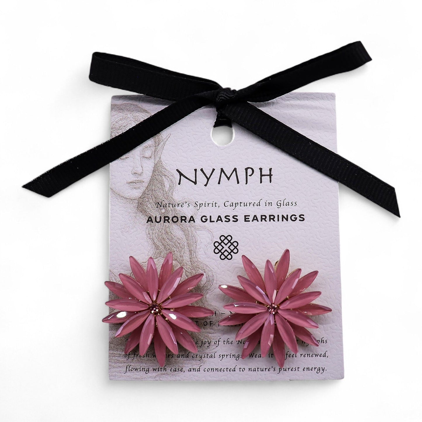 Rosa suave - Cristal vintage - Flores - Pendientes