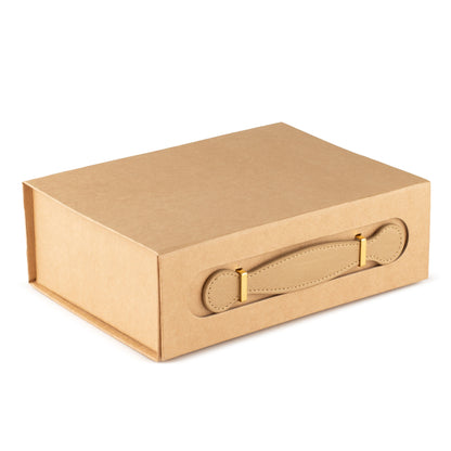 Caja de regalo plegable - cesta de regalo mediana (24x18.2x8cm) - marrón kraft