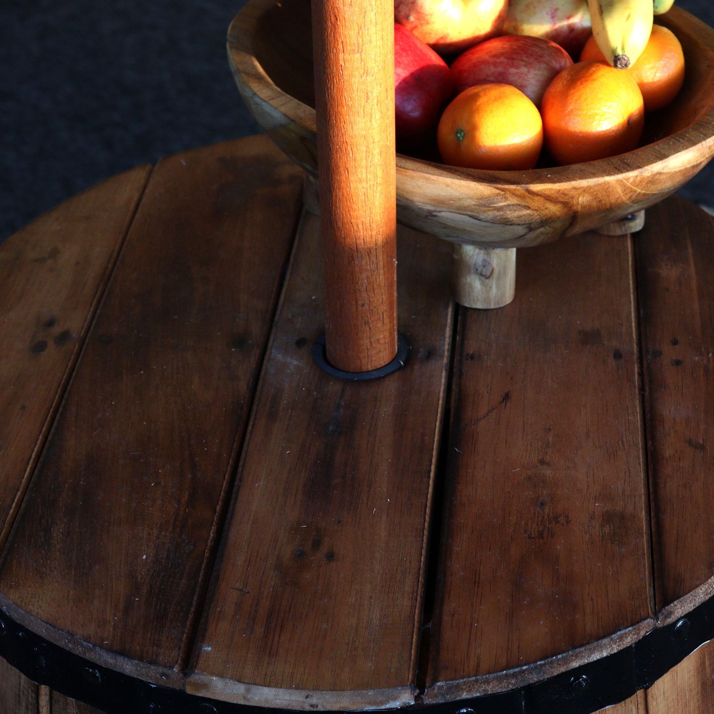 Table et porte-parapluie pour fûts de bière - Naturel
