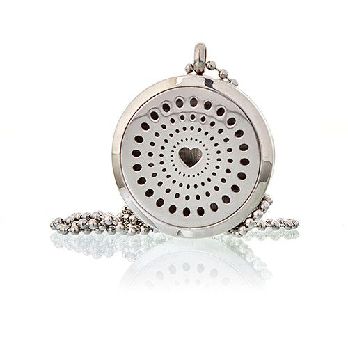 Collar Difusor Aromaterapia Corazón Diamantes 30mm