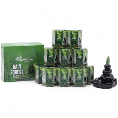 Pack de 10 Inciensos Masala Backflow - Selva Lluvia