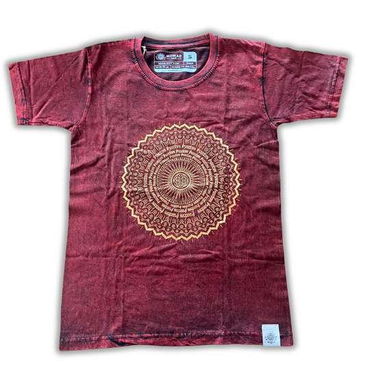 Extra großes Nomad Sari T-Shirt – Mandala – Kastanienbraun