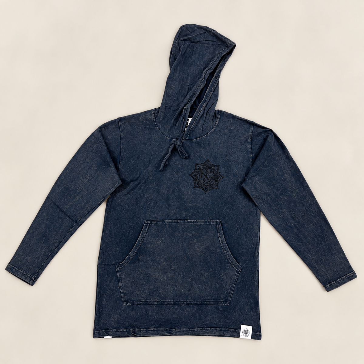 Camisa con capucha pequeña lavada a la piedra con bolsillo canguro - Lavanda polvorienta