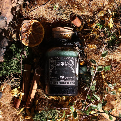 Potion de bain de sorcière ancienne et amulette en cristal d'aventurine - Prospérité