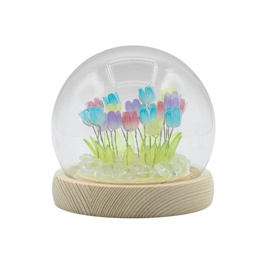 Dôme de jardin Floral Glow - 20 tulipes multicolores - LED USB
