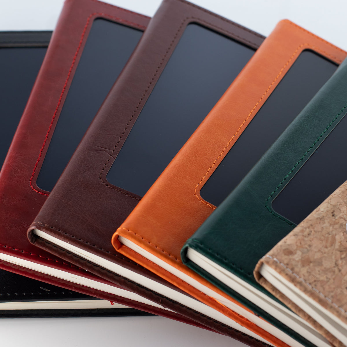 Cuaderno de Intención A5 - Pantalla LCD de limpieza - Efecto cuero verde - 80 hojas