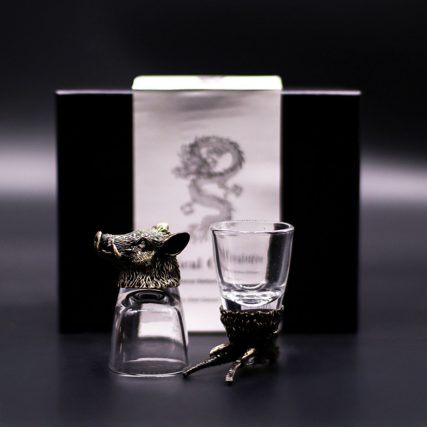 Geschenkset mit 6 Schnapsgläsern (50 ml) - Wild Forest Creatures - Antik Bronze