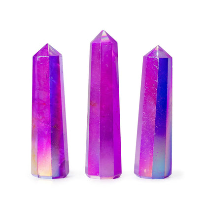 Edelstein-Obelisken ca. 9 cm – Aura-Quarzkristall – Lila