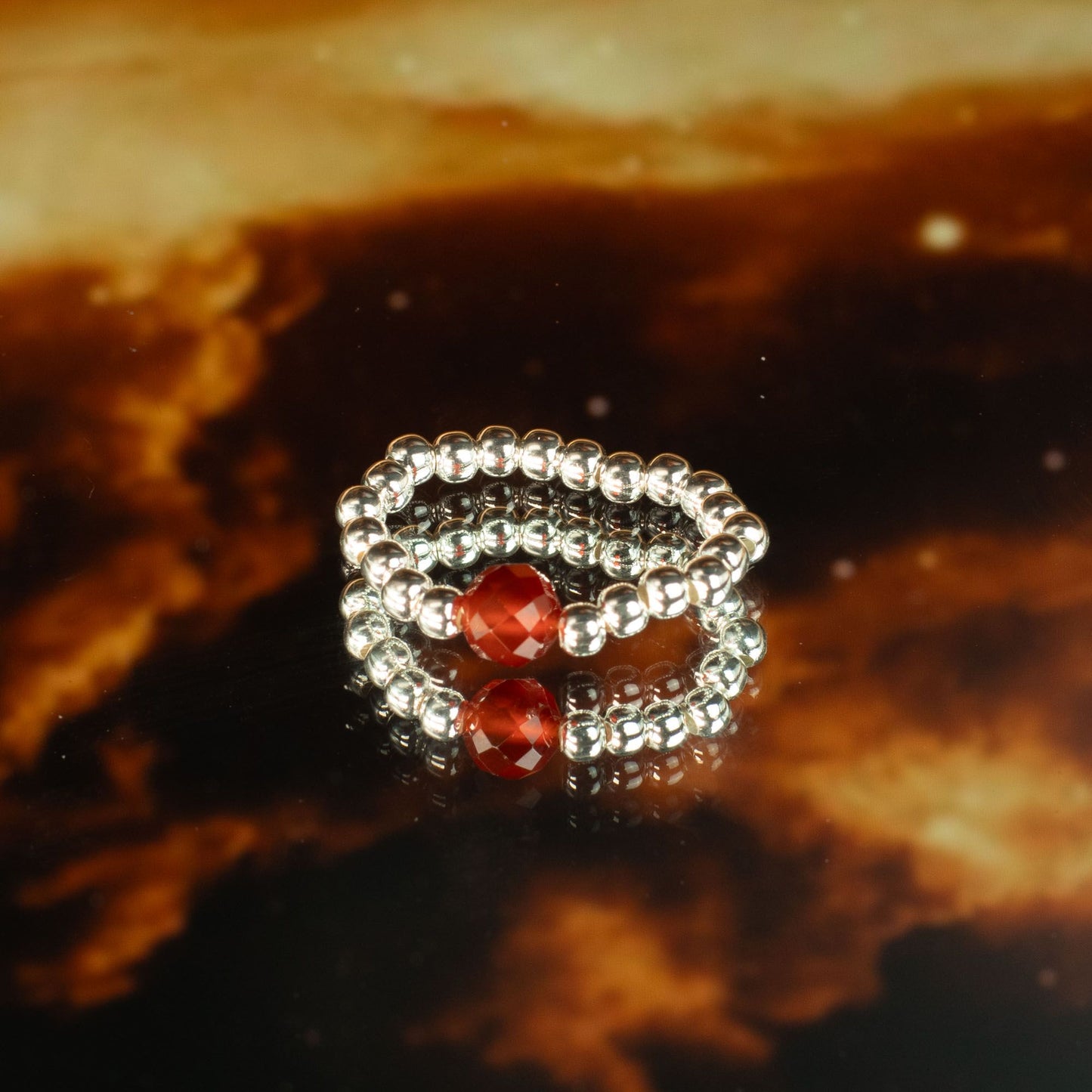 Geister-Nymphen-Edelsteinring-Set – Liebe und Feuer